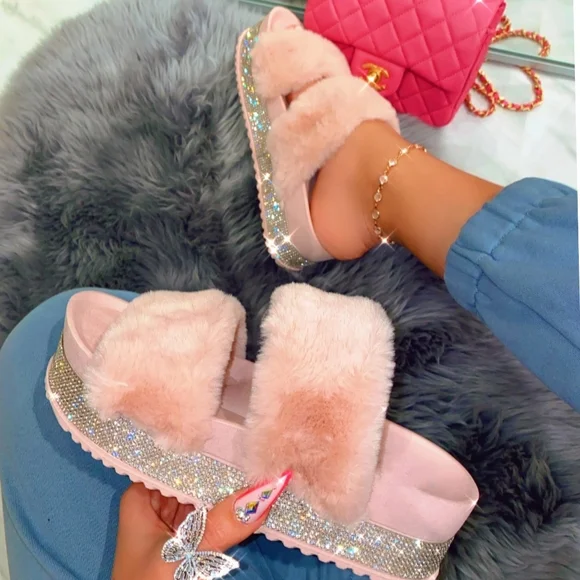 Just In 💓 Queen FUR SANDAL - MAUVE Color - Picture 2 of 3
